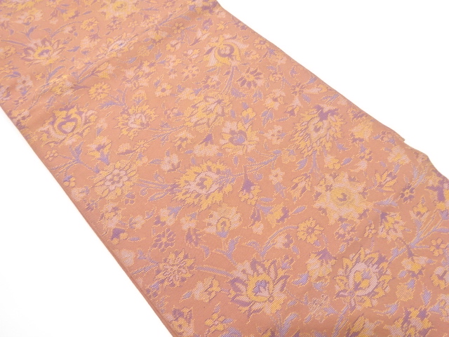 アンティーク　唐花模様織り出し　全通袋帯（着用可）